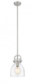 Newton Bell - 1 Light - 8 inch - Satin Nickel - Mini Pendant (3442|410-1SS-SN-G412-8CL)