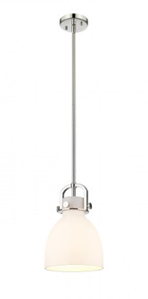 Newton Bell - 1 Light - 8 inch - Polished Nickel - Multi Pendant (3442|410-1SS-PN-G412-8WH)