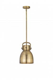 Newton Bell - 1 Light - 8 inch - Brushed Brass - Mini Pendant (3442|410-1SS-BB-M412-8BB)