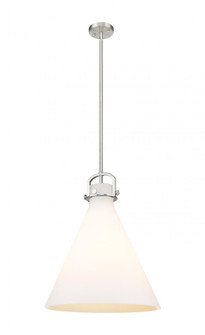 Newton Cone - 1 Light - 18 inch - Satin Nickel - Pendant (3442|410-1SL-SN-G411-18WH)