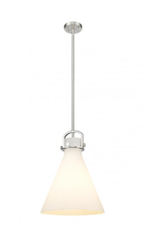 Newton Cone - 1 Light - 14 inch - Satin Nickel - Pendant (3442|410-1SL-SN-G411-14WH)