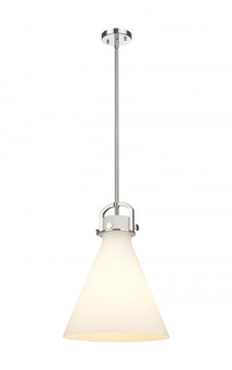 Newton Cone - 1 Light - 14 inch - Polished Nickel - Pendant (3442|410-1SL-PN-G411-14WH)