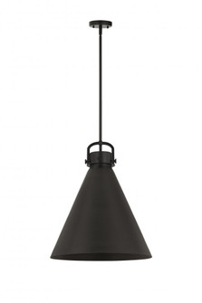 Newton Cone - 1 Light - 18 inch - Matte Black - Pendant (3442|410-1SL-BK-M411-18BK)