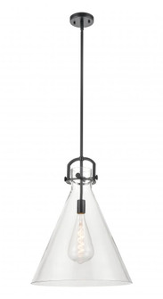Newton Cone - 1 Light - 18 inch - Matte Black - Pendant (3442|410-1SL-BK-G411-18CL)