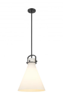 Newton Cone - 1 Light - 14 inch - Matte Black - Pendant (3442|410-1SL-BK-G411-14WH)