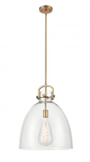 Newton Bell - 1 Light - 16 inch - Brushed Brass - Pendant (3442|410-1SL-BB-G412-16CL)