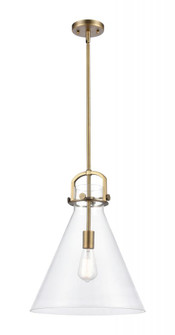 Newton Cone - 1 Light - 14 inch - Brushed Brass - Pendant (3442|410-1SL-BB-G411-14CL)
