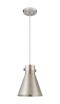 Newton Cone - 1 Light - 8 inch - Satin Nickel - Cord hung - Pendant (3442|410-1PS-SN-M411-8SN)
