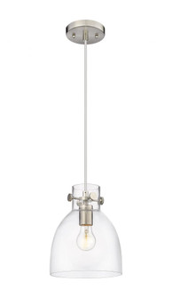 Newton Bell - 1 Light - 8 inch - Brushed Satin Nickel - Cord hung - Pendant (3442|410-1PS-SN-G412-8CL)