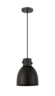 Newton Bell - 1 Light - 8 inch - Matte Black - Cord hung - Pendant (3442|410-1PS-BK-M412-8BK)