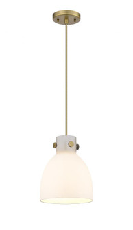 Newton Bell - 1 Light - 8 inch - Brushed Brass - Cord hung - Pendant (3442|410-1PS-BB-G412-8WH)