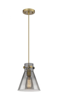Newton Cone - 1 Light - 8 inch - Brushed Brass - Cord hung - Pendant (3442|410-1PS-BB-G411-8SM)