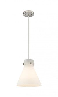 Newton Cone - 1 Light - 10 inch - Satin Nickel - Cord hung - Pendant (3442|410-1PM-SN-G411-10WH)