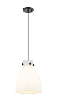 Newton Bell - 1 Light - 10 inch - Matte Black - Cord hung - Pendant (3442|410-1PM-BK-G412-10WH)
