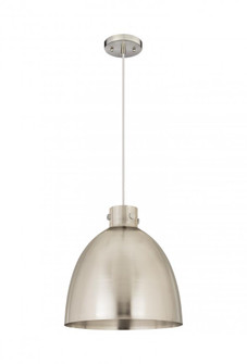Newton Bell - 1 Light - 16 inch - Satin Nickel - Cord hung - Pendant (3442|410-1PL-SN-M412-16SN)