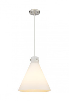 Newton Cone - 1 Light - 16 inch - Satin Nickel - Cord hung - Pendant (3442|410-1PL-SN-G411-16WH)