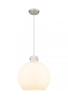 Newton Sphere - 1 Light - 18 inch - Brushed Satin Nickel - Cord hung - Pendant (3442|410-1PL-SN-G410-18WH)
