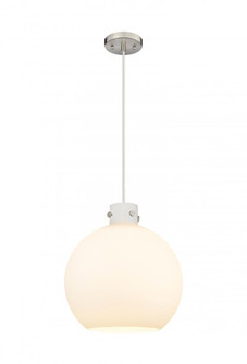Newton Sphere - 1 Light - 16 inch - Brushed Satin Nickel - Cord hung - Pendant (3442|410-1PL-SN-G410-16WH)