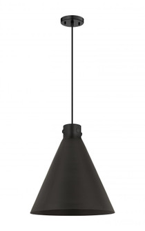 Newton Cone - 1 Light - 18 inch - Matte Black - Cord hung - Pendant (3442|410-1PL-BK-M411-18BK)