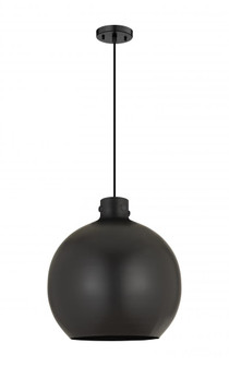Newton Sphere - 1 Light - 18 inch - Matte Black - Cord hung - Pendant (3442|410-1PL-BK-M410-18BK)