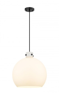 Newton Sphere - 1 Light - 18 inch - Matte Black - Cord hung - Pendant (3442|410-1PL-BK-G410-18WH)