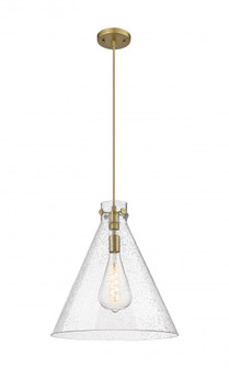 Newton Cone - 1 Light - 18 inch - Brushed Brass - Cord hung - Pendant (3442|410-1PL-BB-G411-18SDY)