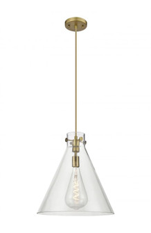 Newton Cone - 1 Light - 16 inch - Brushed Brass - Cord hung - Pendant (3442|410-1PL-BB-G411-16CL)