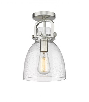 Newton Bell - 1 Light - 8 inch - Satin Nickel - Semi-Flush Mount (3442|410-1F-SN-G412-8SDY)