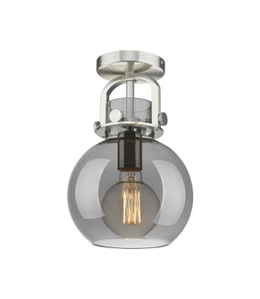 Newton Sphere - 1 Light - 8 inch - Satin Nickel - Semi-Flush Mount (3442|410-1F-SN-G410-8SM)