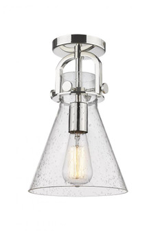Newton Cone - 1 Light - 8 inch - Polished Nickel - Semi-Flush Mount (3442|410-1F-PN-G411-8SDY)