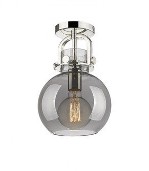 Newton Sphere - 1 Light - 8 inch - Polished Nickel - Semi-Flush Mount (3442|410-1F-PN-G410-8SM)