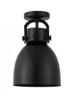 Newton Bell - 1 Light - 8 inch - Matte Black - Semi-Flush Mount (3442|410-1F-BK-M412-8BK)
