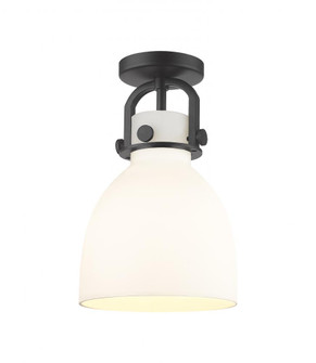 Newton Bell - 1 Light - 8 inch - Matte Black - Semi-Flush Mount (3442|410-1F-BK-G412-8WH)