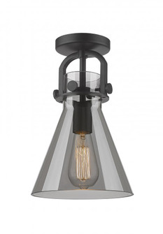 Newton Cone - 1 Light - 8 inch - Matte Black - Semi-Flush Mount (3442|410-1F-BK-G411-8SM)
