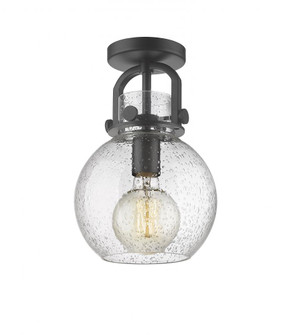 Newton Sphere - 1 Light - 8 inch - Matte Black - Semi-Flush Mount (3442|410-1F-BK-G410-8SDY)
