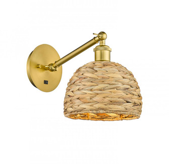 Woven Rattan - 1 Light - 8 inch - Satin Gold - Sconce (3442|317-1W-SG-RBD-8-NAT)