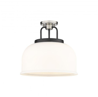 Kahana - 3 Light - 15 inch - Black Satin Nickel - Semi-Flush Mount (3442|239-3C-BSN-G239-15WH)