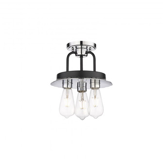 Kahana - 3 Light - 15 inch - Black Polished Chrome - Semi-Flush Mount (3442|239-3C-BPC)