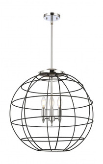 Lake Placid - 3 Light - 22 inch - Polished Chrome - Multi Pendant (3442|221-3S-PC-CE-22-BK)