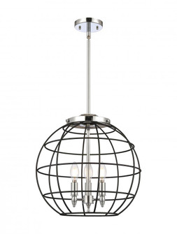 Lake Placid - 3 Light - 16 inch - Polished Chrome - Pendant (3442|221-3S-PC-CE-16-BK)