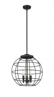 Lake Placid - 3 Light - 16 inch - Matte Black - Pendant (3442|221-3S-BK-CE-16-BK)