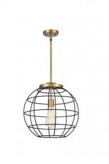 Lake Placid - 1 Light - 16 inch - Brushed Brass - Multi Pendant (3442|221-1S-BB-CE-16-BK)