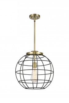 Lake Placid - 1 Light - 16 inch - Antique Brass - Multi Pendant (3442|221-1S-AB-CE-16-BK)