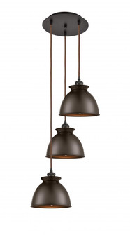 Adirondack - 3 Light - 15 inch - Oil Rubbed Bronze - Cord hung - Multi Pendant (3442|113B-3P-OB-M14-OB)
