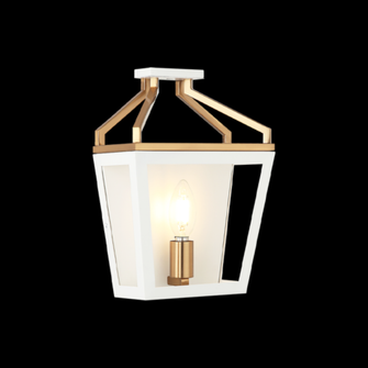 Mavonshire White + Aged Gold Brass Wall Sconce (3605|W67011WHAG)