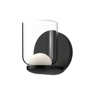 Cedar 4-in Black/Clear Damp-Rated Dimmable LED Wall Sconce (461|WS52505-BK/CL)