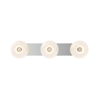 Samar 32-in Chrome/Opal Glass 3 Lights Damp-Rated Vanity Light (461|VL57532-CH/OP)