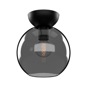 Arcadia 8-in Black/Smoked 1 Light Semi Flush Mount (461|SF59708-BK/SM)