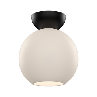 Arcadia 8-in Black/Opal Glass 1 Light Semi Flush Mount (461|SF59708-BK/OP)