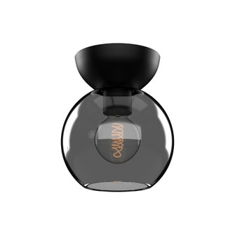 Arcadia 6-in Black/Smoked 1 Light Semi Flush Mount (461|SF59706-BK/SM)